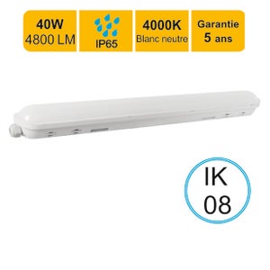 Réglette LED de bureau 40w 120cm 3320lm (250w) blanc naturel 4000k