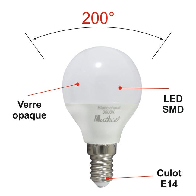 Ampoule sphérique quatre filament LED de 4 watts à culot E14