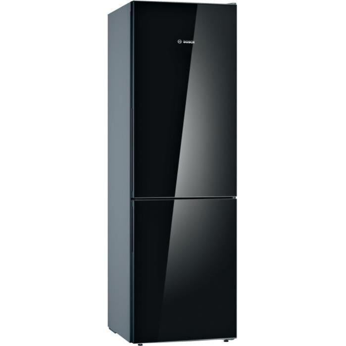 Réfrigérateur Congélateur Combiné 363L NoFrost - Inox Noir, Classe C, 2 Portes, Congélateur Bas