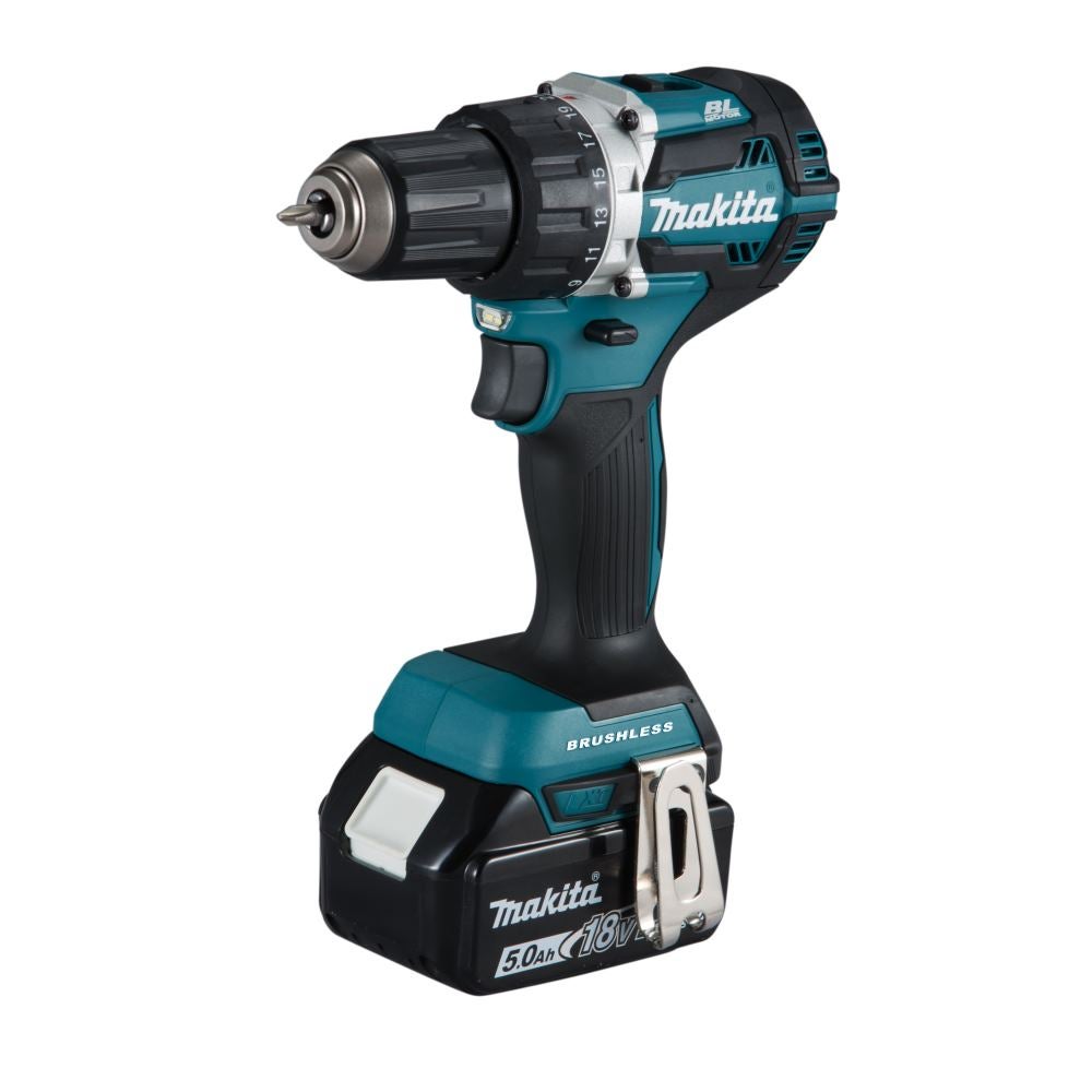 Makita - taladro atornillador a batería de 18 v li-ion 5 ah ø 13 mm - ddf484rtj