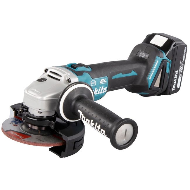 Meuleuse brushless MAKITA 18V 125mm - 2 batteries BL1850 5.0Ah - 1 chargeur  rapide DC18RC DGA506RTJ