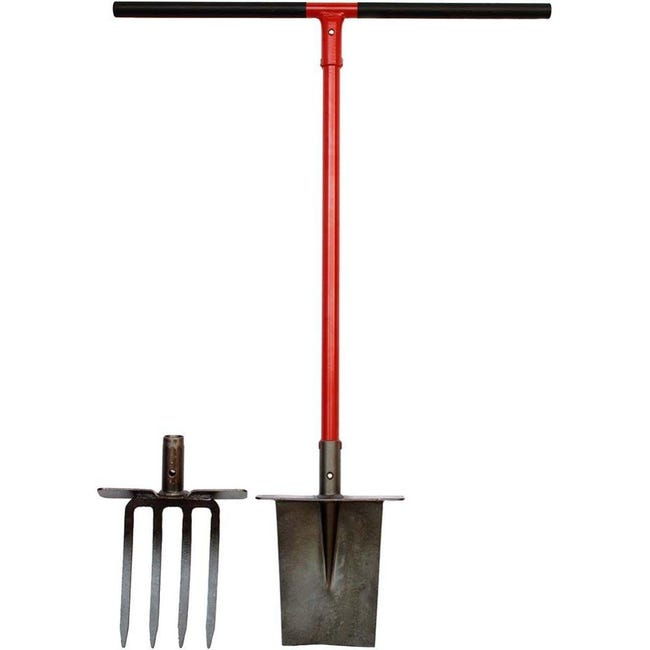 Forca Per Pietre E Ghiaia KADAX - 9 Denti, Manico In Legno Lungo, Per Giardino E Campo, Acciaio Resistente