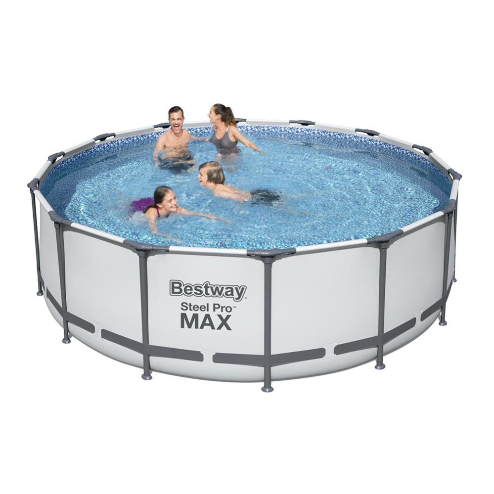 Kit Piscine Hors Sol Tubulaire Bestway Steel Pro Max - 427 X 122 Cm - Ronde (Avec Un Filtre A Cartouche, Une Bâche Et Une Éc…