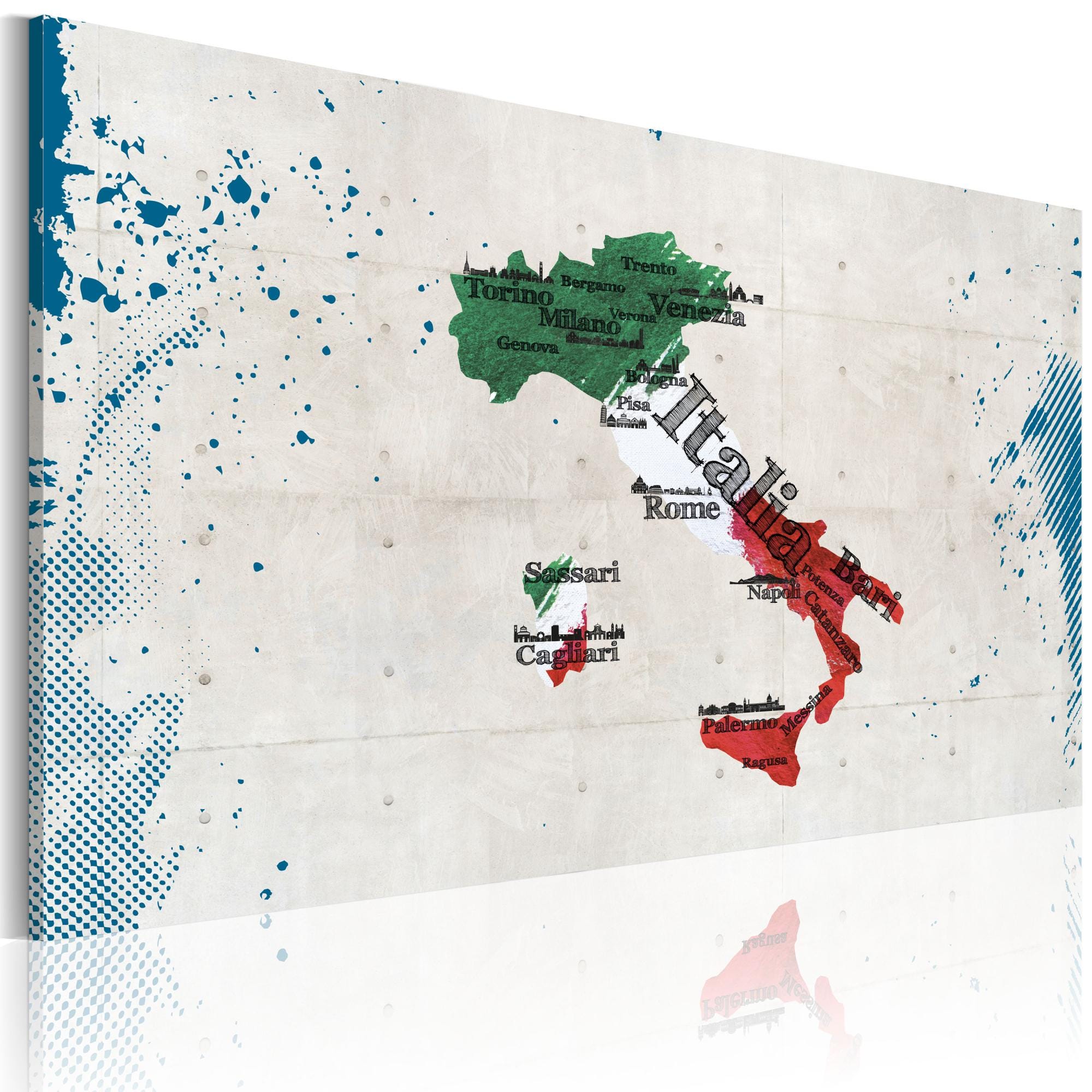 Quadro - Mappa D'italia Cm120x80h