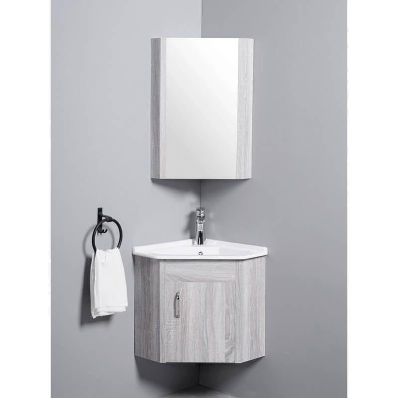 Meuble De Salle De Bain D Angle Gain De Place Lave Main Fil Blanchi 42x42 Cm Corner Leroy Merlin