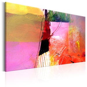 DekoArte - Quadri astratti dipinti a mano 140x70 cm VISO ASTRATTI ROSSI - Dipinto  su tela con cornice nera