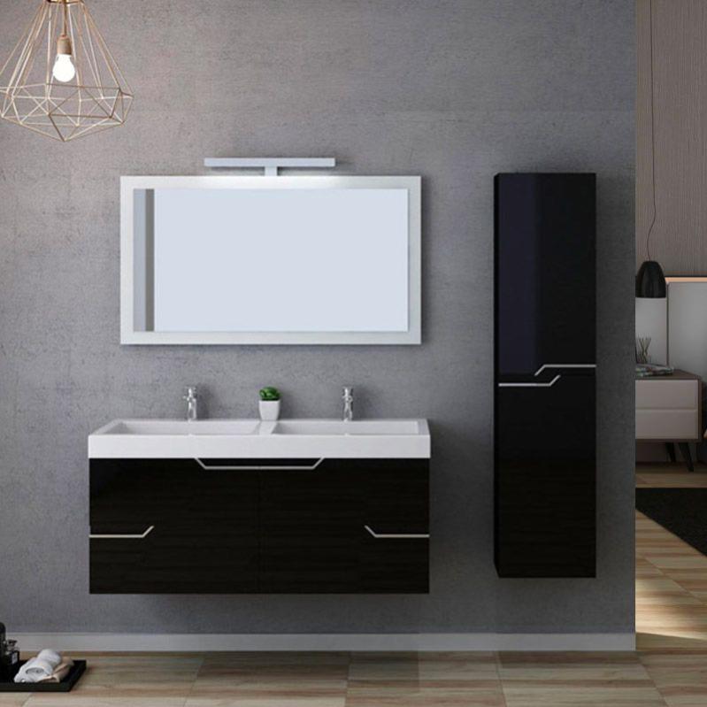 Meuble De Salle De Bain Calabro 1200 Noir Leroy Merlin
