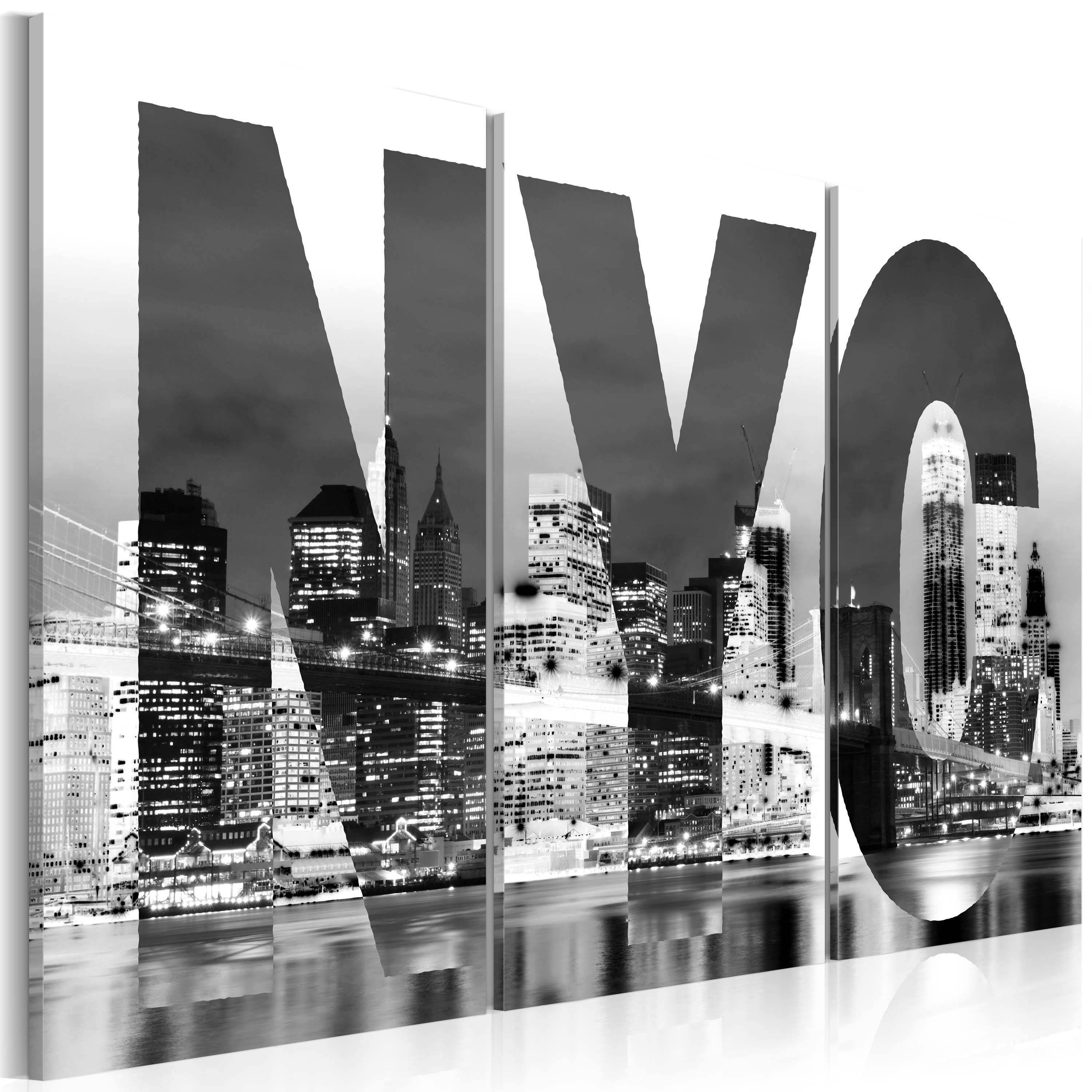 Quadro con new york city dal mare cm. 135x45 e cm. 150x50