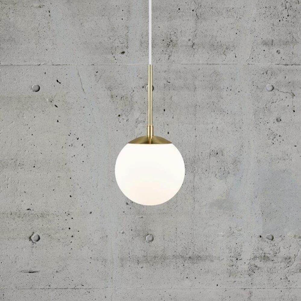 Lampada A Sospensione Moderna LNC - 1 Luce - Paralume Cilindro Vetro Colorato - Oro