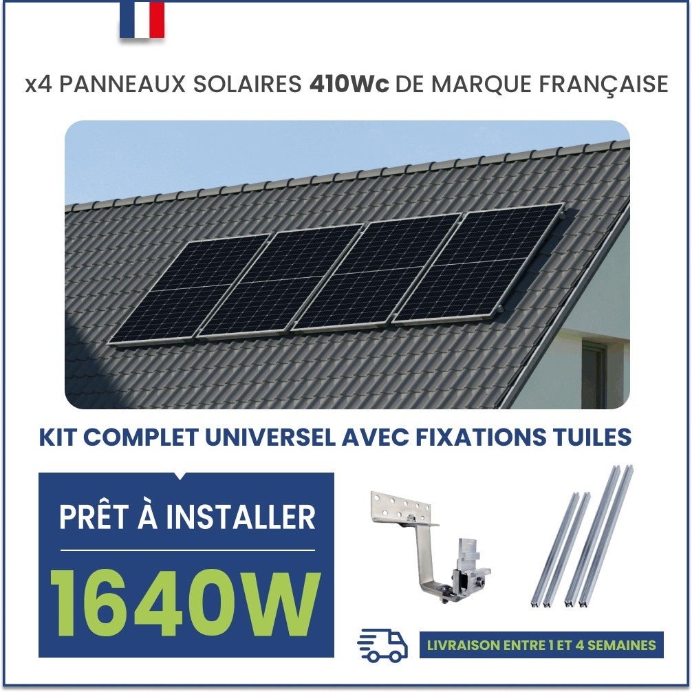 Kit Solaire Plug Play Dualsun 405w Kit Solaire Autoconsommation Français 1640W - Micro onduleurs APS - Fixations pour Toiture Tuiles | Leroy Merlin