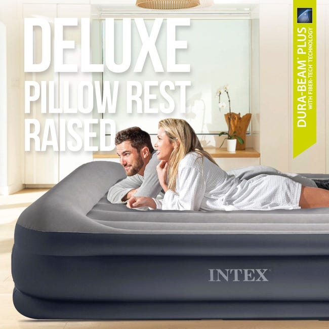 Intex Colchón Hinchable Intex Fibertech Pillow Rest Negro
