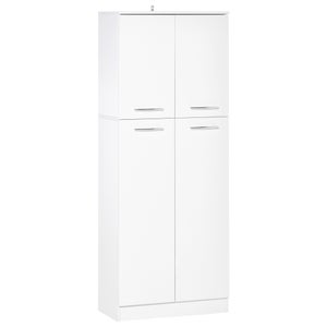 Il numero 1 del risparmio-DISPENSA CUCINA CON 4 ANTE, 3 RIPIANI REGOLABILI  E MENSOLE 60X35X170 CM BIANCO