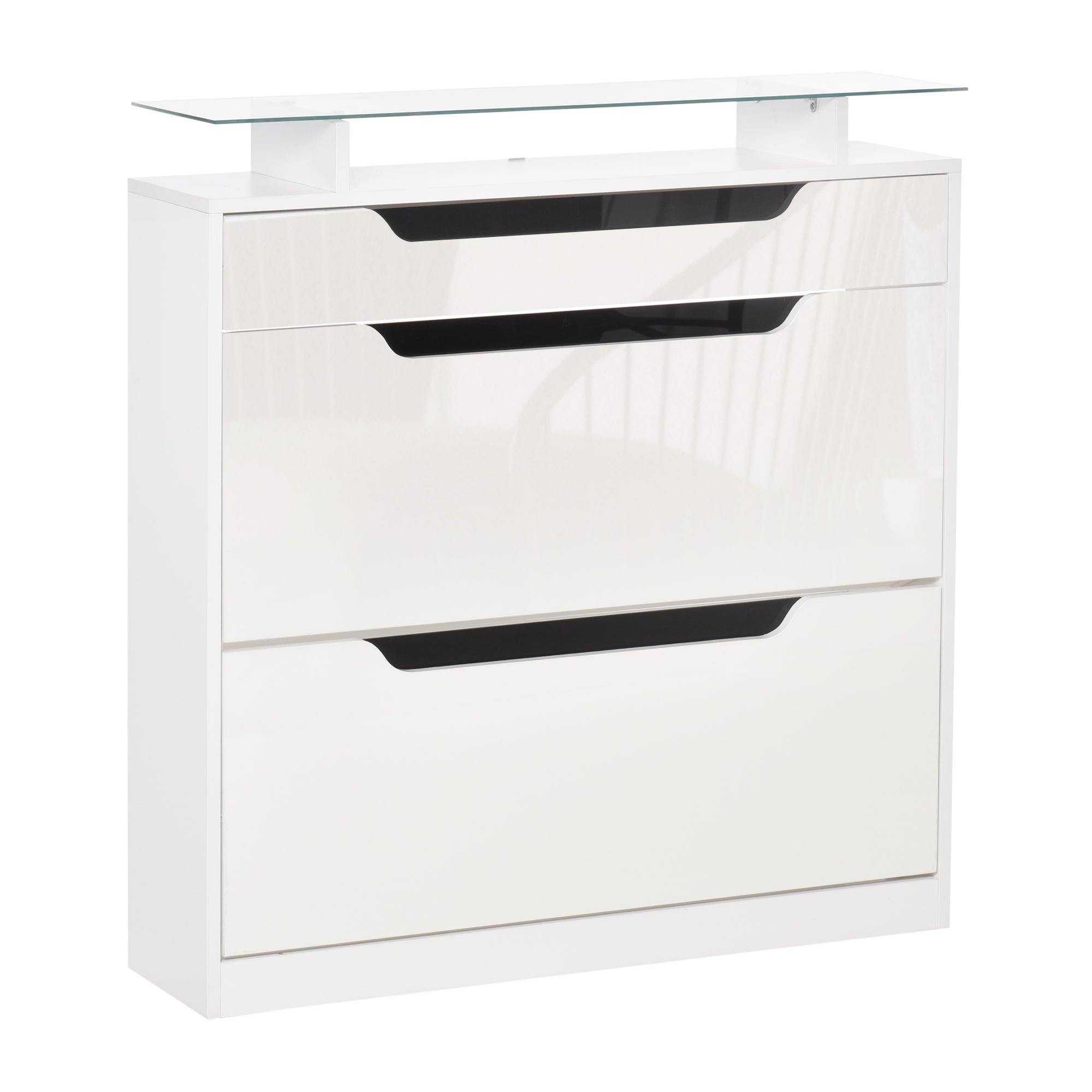 HOMCOM Scarpiera Moderna Salvaspazio 8 Cubi 28x36x21cm in Plastica PP Bianco