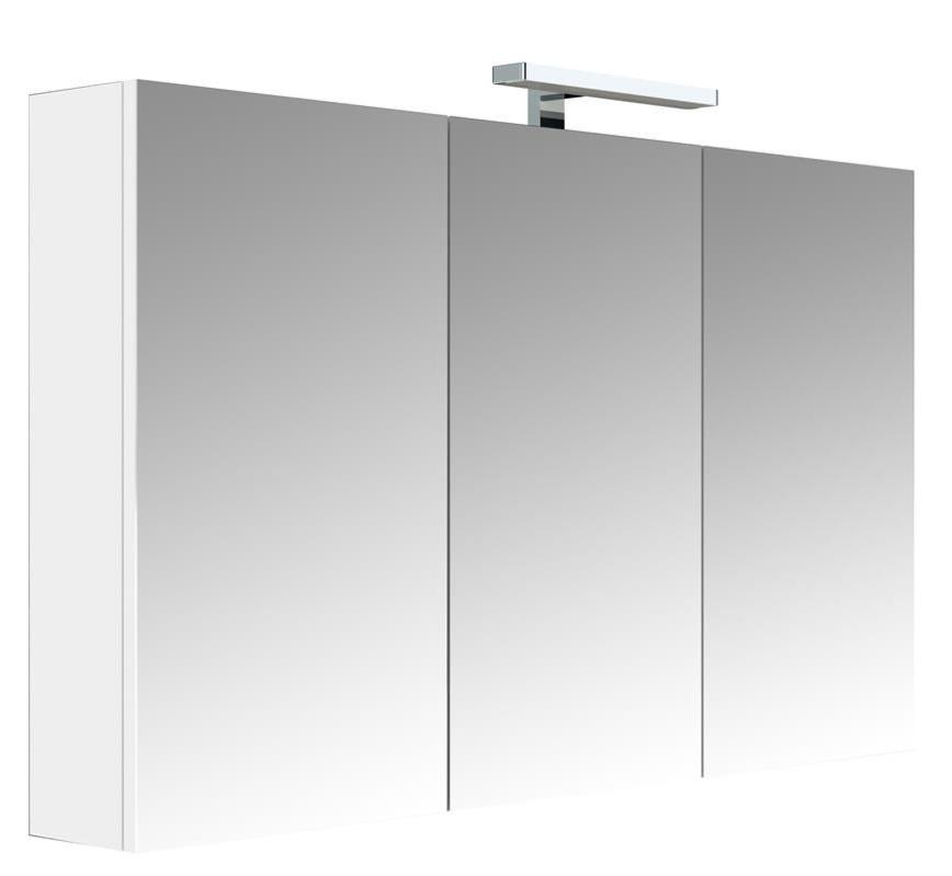 Allibert Armoire De Toilette Éclairante 120 Cm 3 Portes Miroirs Blanc