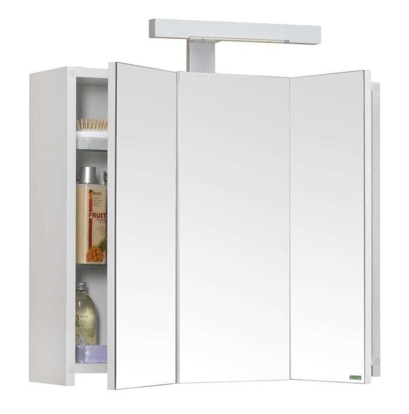 Allibert - Armoire De Toilette Éclairante 60 Cm 3 Portes Miroirs Blanc