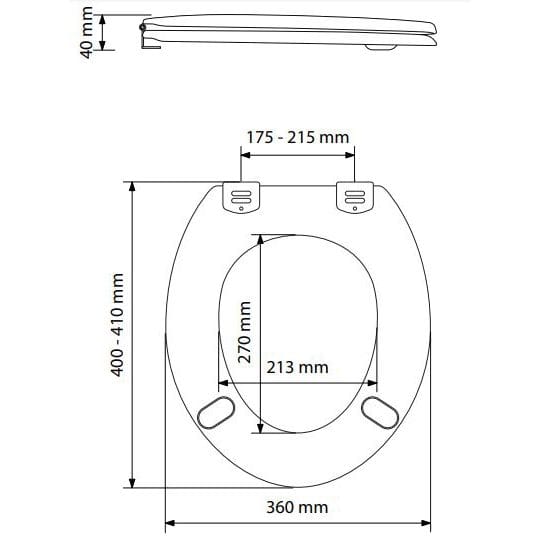 Abattant WC Compact RETILITH blanc avec couvercle OLFA