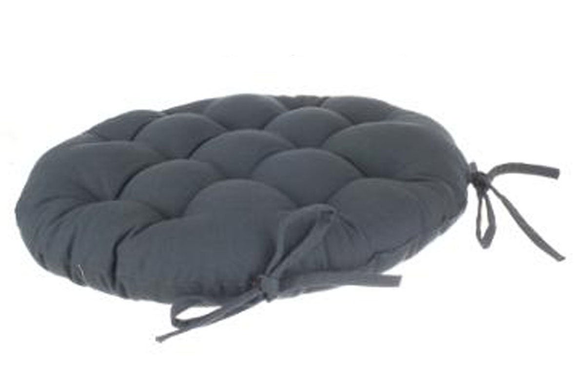 Lot De 6 Galettes De Chaise Ronde En Coton Coloris Orage - Diamètre 38 ...