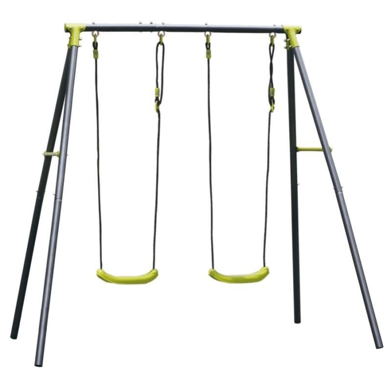 Altalena Da Giardino Per Bambini 360° – Struttura A 3 Punti, 50 Kg Max, Dondolo Giallo Per Esterno