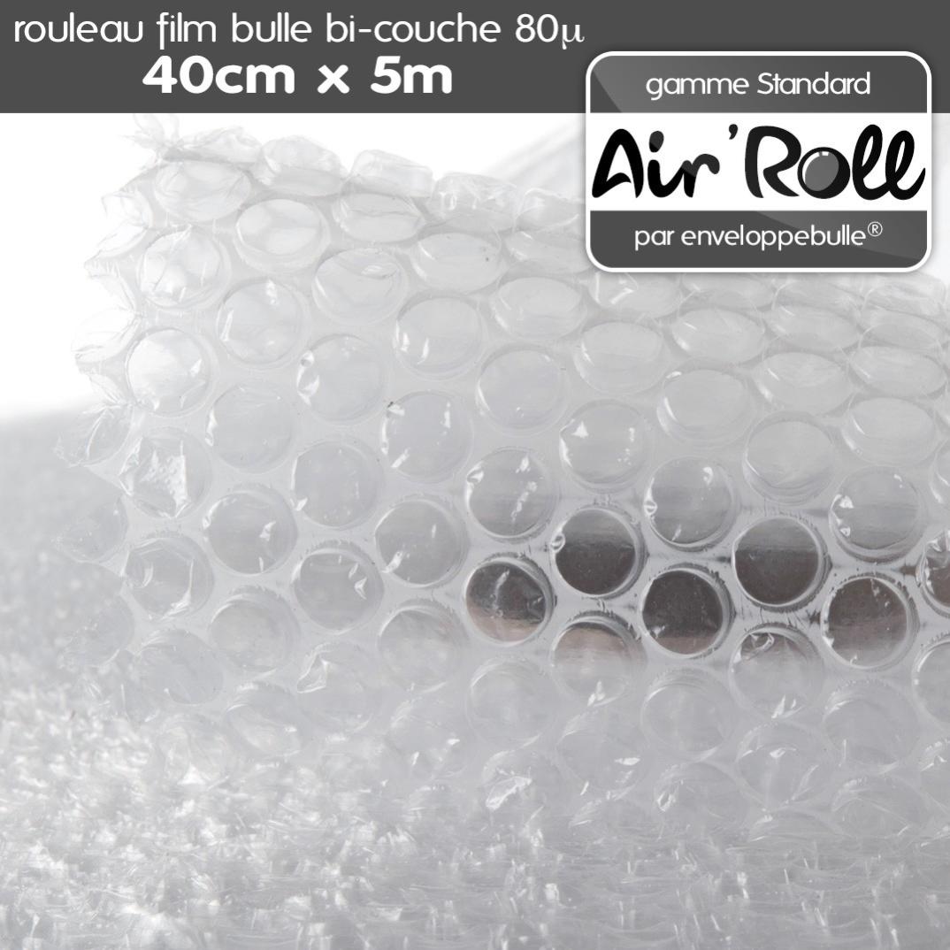 1 Rouleau de film bulle d'air largeur 40 cm x longueur 5 mètres - gamme Air'Roll STANDARD - 5