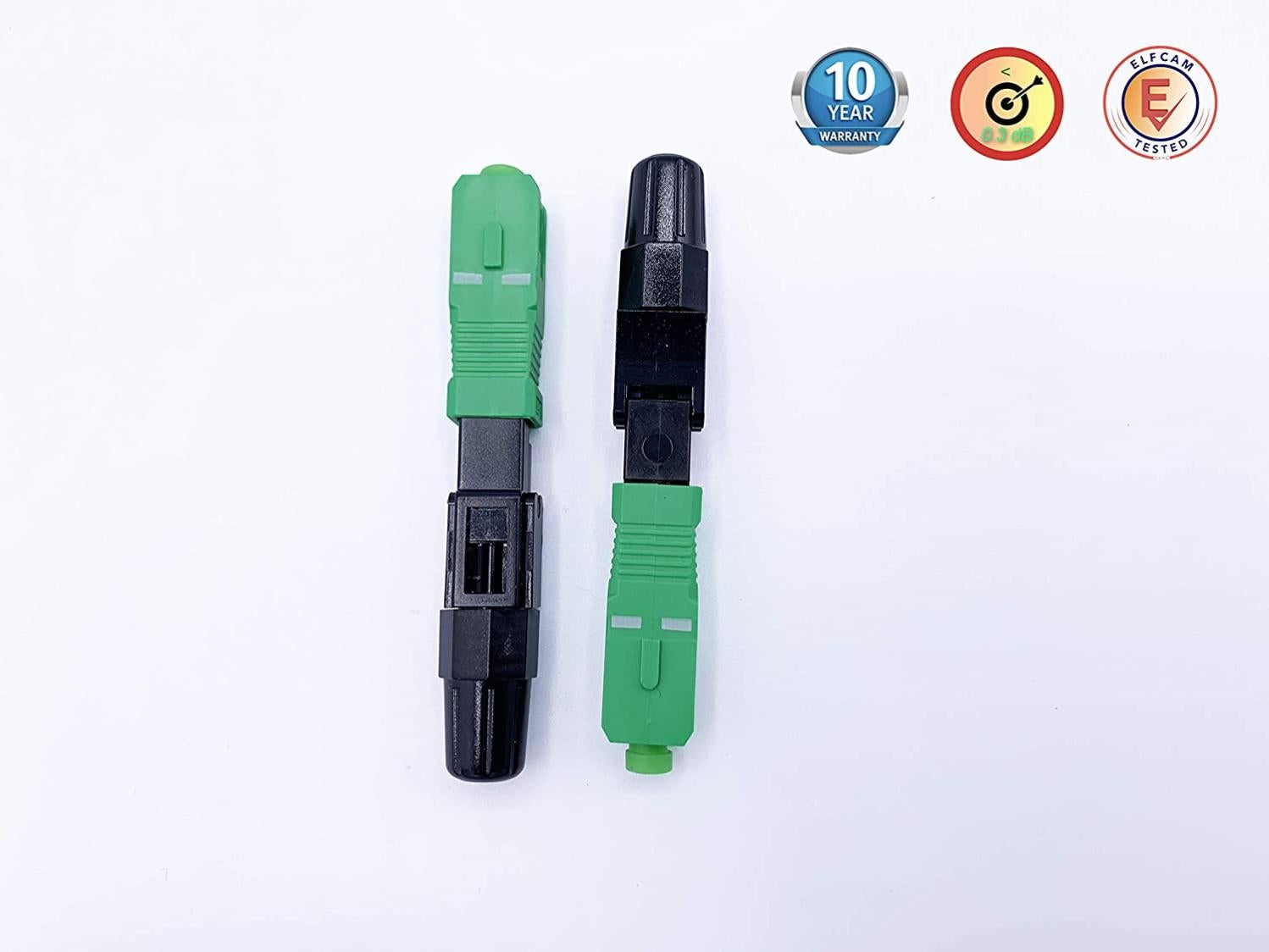 Elfcam® - Connecteur Rapide Fibre Optique SC/APC Simplex Monomode (SM), Lot de 10 - 3