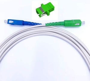 Elfcam® - 7 Metres Cable Fibre Optique Renforce SC/APC a SC/APC Simplex  Monomode (Diametre: 4,0mm), Equipe d'une PTO, Rallonge Uti Debit