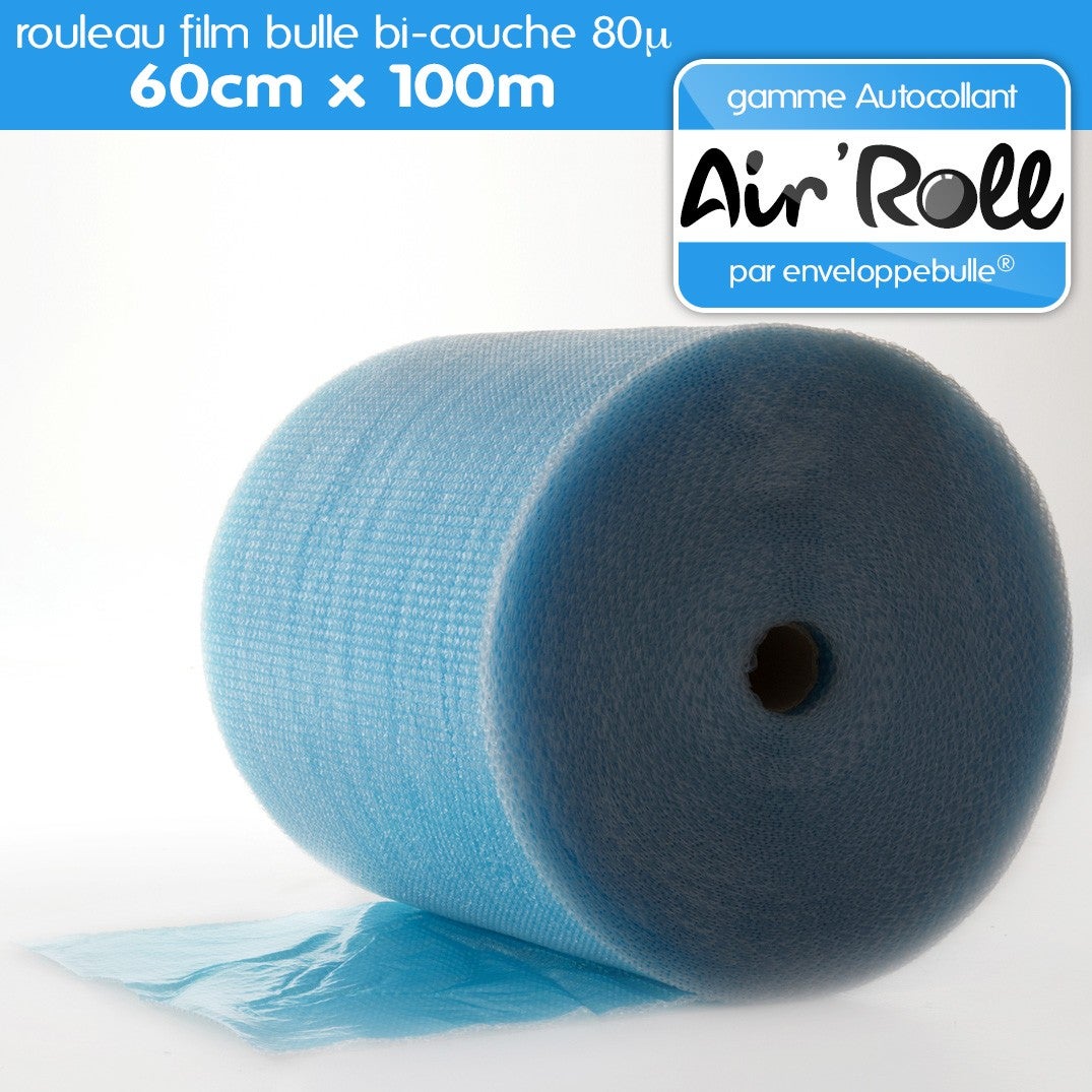 1 Rouleau de film bulle d'air largeur 60cm x longueur 100m - gamme Air'Roll  AUTOCOLLANT
