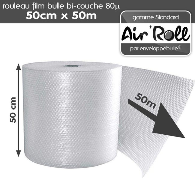 Rouleau papier bulle AS - 60 cm x 100 m - diamètre bulle 10 mm