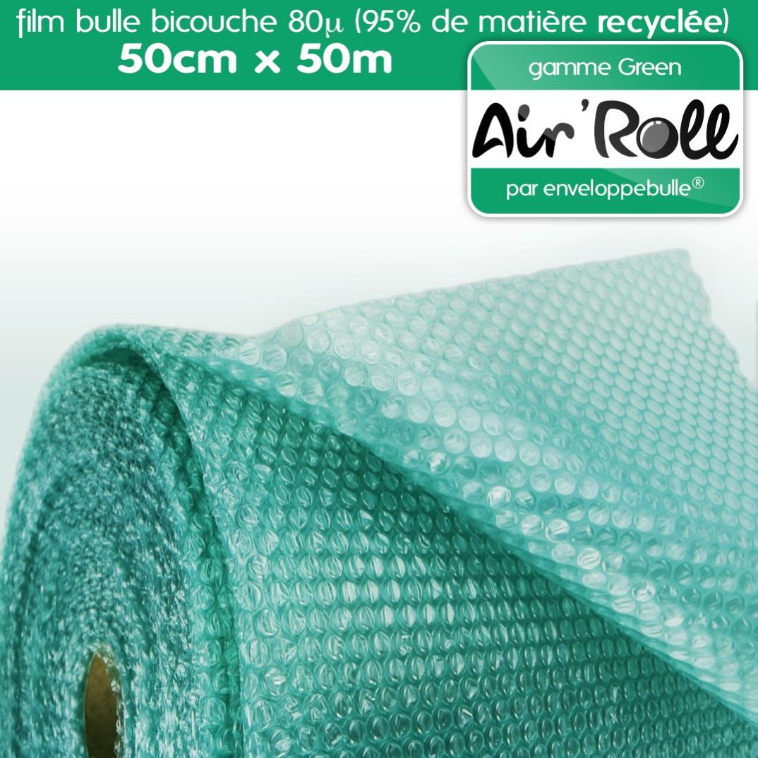 1 Rouleau de film bulle d'air RECYCLE largeur 50 cm x longueur 50 mètres - gamme Air'Roll GREEN de la marque enveloppebulle - 4