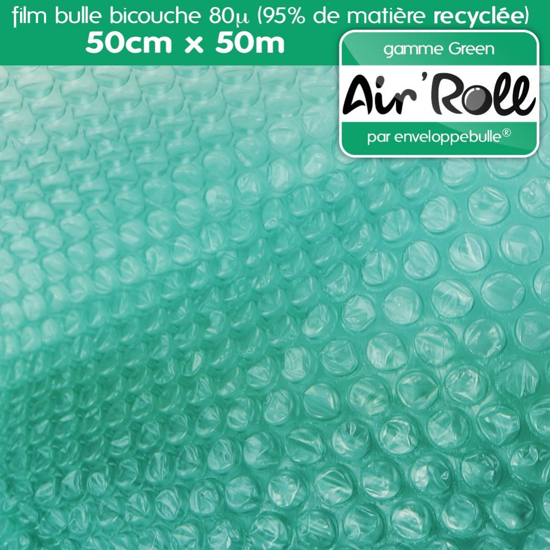 1 Rouleau de film bulle d'air RECYCLE largeur 50 cm x longueur 50 mètres - gamme Air'Roll GREEN de la marque enveloppebulle - 5