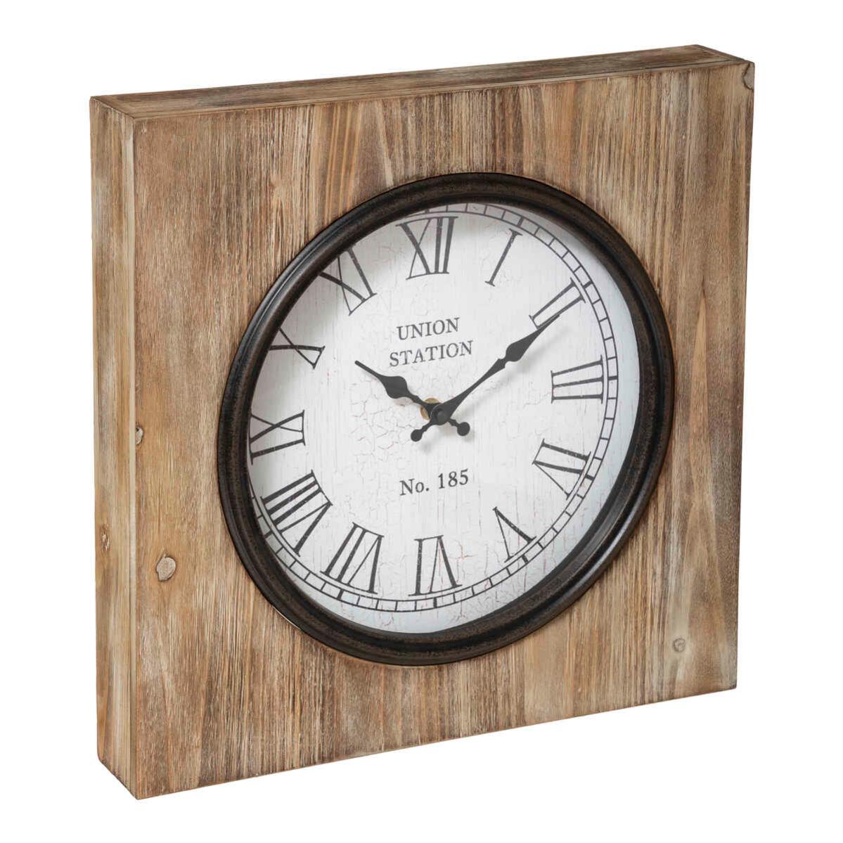 Horloge à Poser Atmosphera - Design Moderne En Métal Et Bois, H23 Cm - Parfaite Pour Salon Ou Bureau