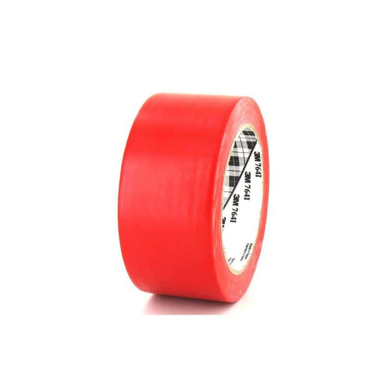Ruban adhésif PVC souple - Blanc/Rouge 3M SCOTCH Signalétique 767RW50