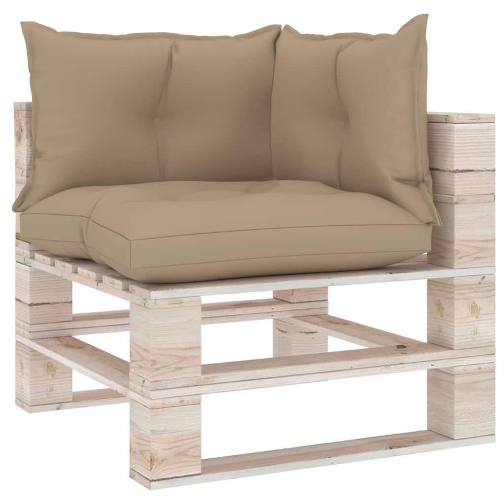 Set 3 Cuscini Per Pallet VidaXL - Tessuto Poliestere Beige, Imbottitura Morbida, 60x61.5x10cm - Foto 11