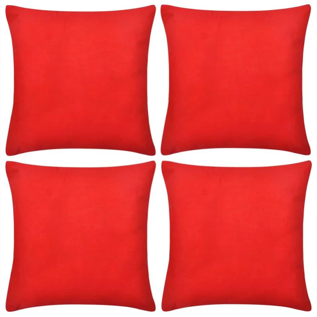 VidaXL Set 4 Federe Per Cuscini Effetto Lino Rosa - 40x40 Cm Con Cerniera, Lavabili In Lavatrice