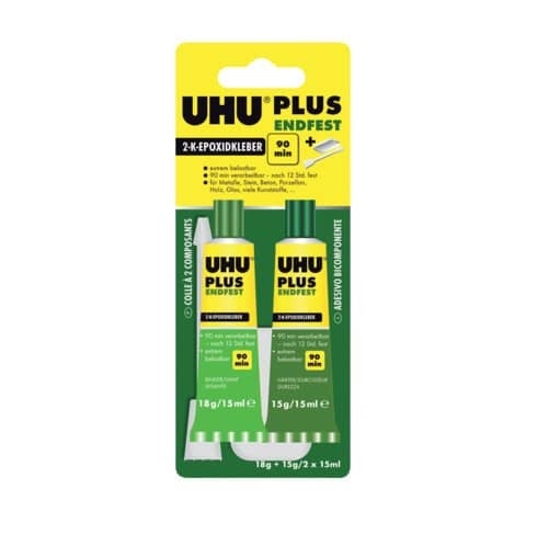 Uhu 11525 Plus Adesivo Epossidico A Due Componenti, Trasparente, 30 Ml