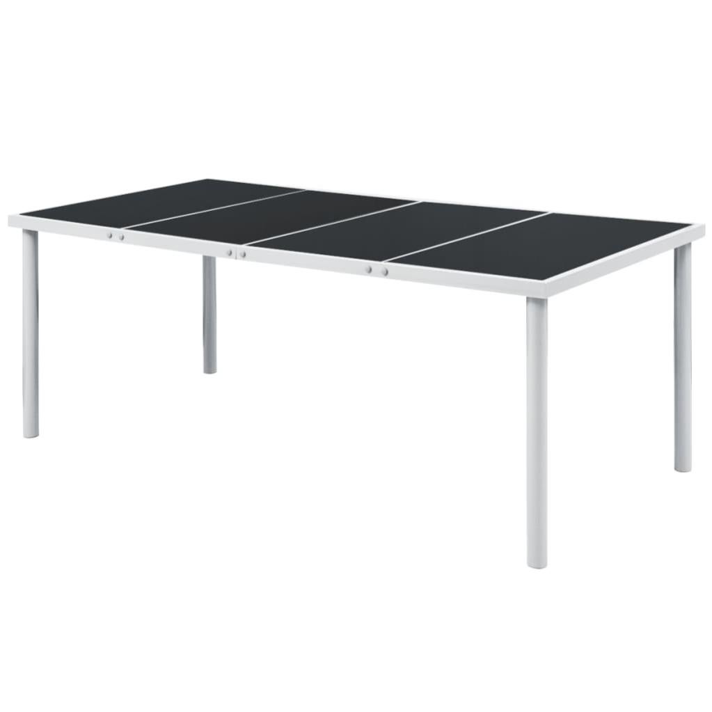VidaXL Tavolino Da Giardino Quadrato 80x80x74 Cm: Base In Acciaio Verniciato Nero E Piano In Vetro, Design Moderno Per Esterni E Terrazzo - 3