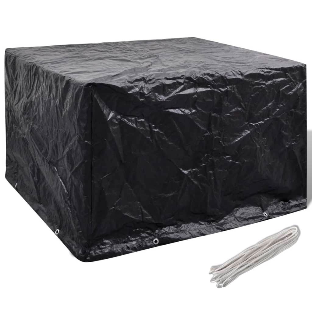 Paquet de housses de meubles de jardin en polyéthylène avec 8 oeillets  rectangulaires noirs Vida XL - Habitium®