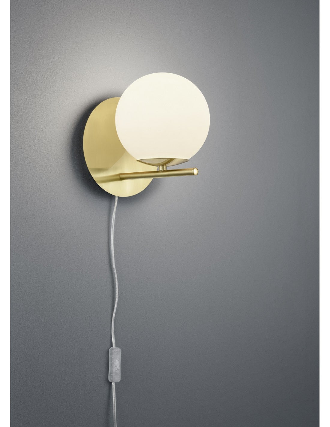 Applique Sfera Vetro Bianco Ottone Xe Pure Trio Lighting Leroy Merlin