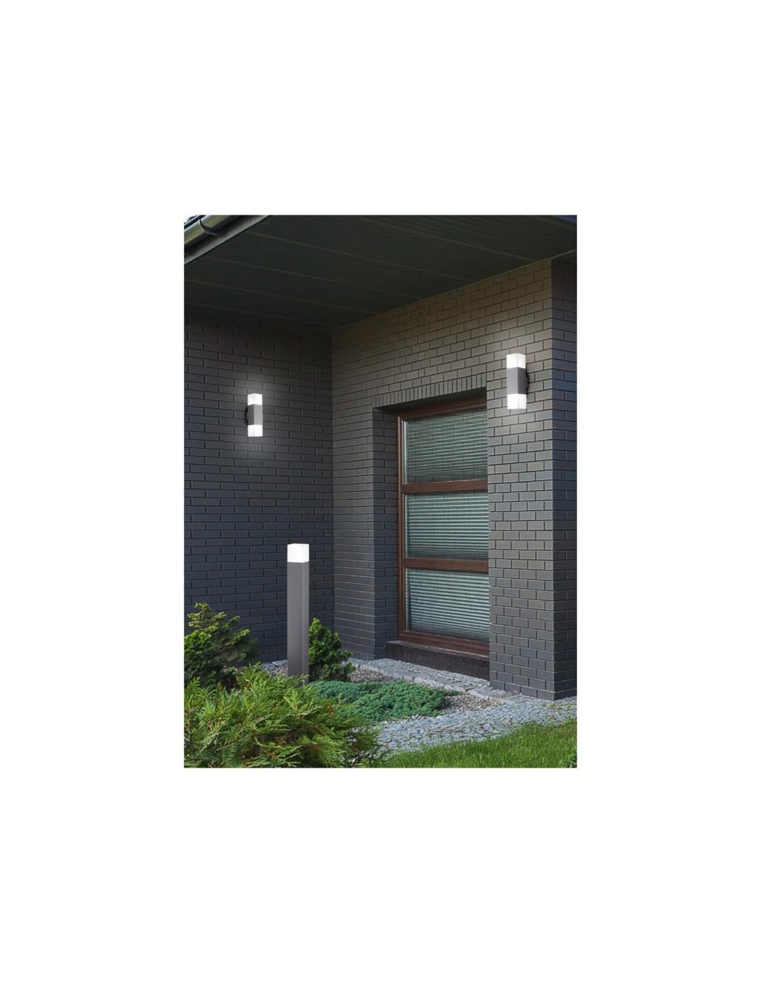 Lámpara de pared LED para exteriores de doble luz de aluminio Hudson de Trio Lighting Leroy Merlin