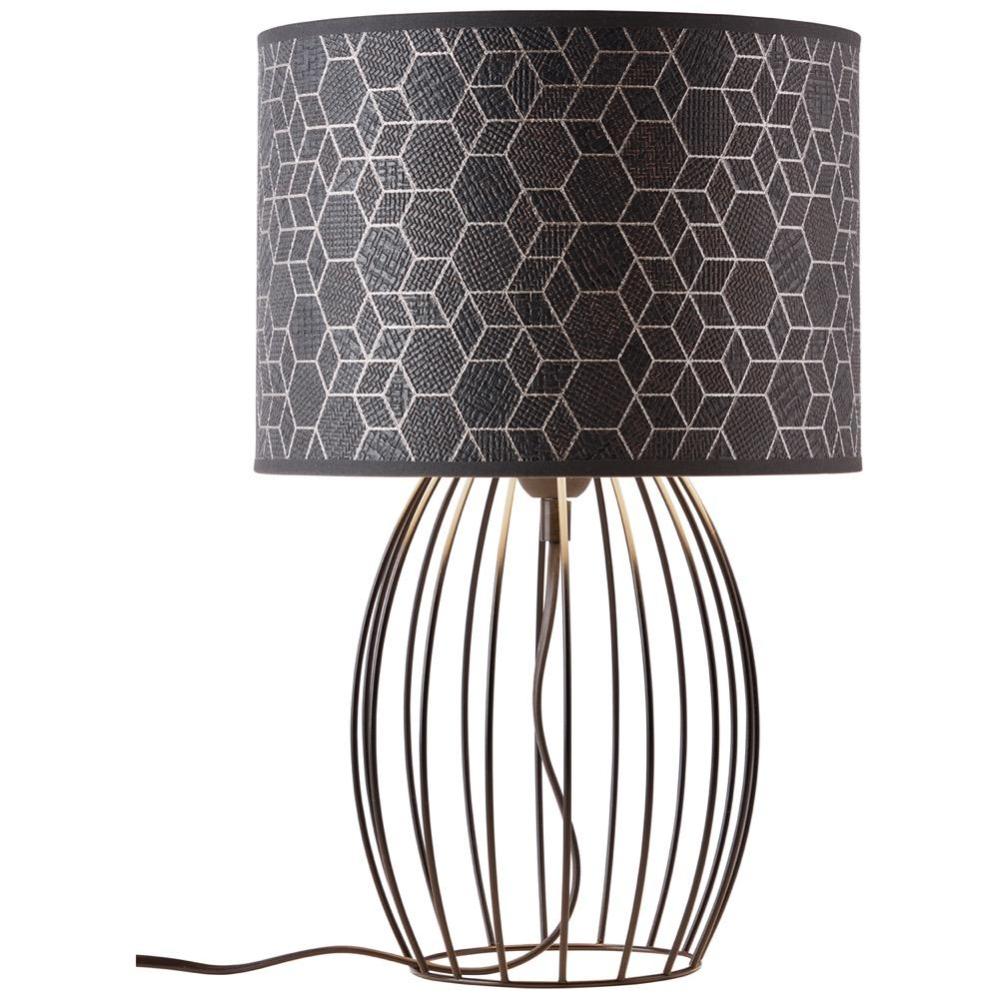 Lampe Brilliant Galance Métal Et Tissus Noir | Leroy Merlin