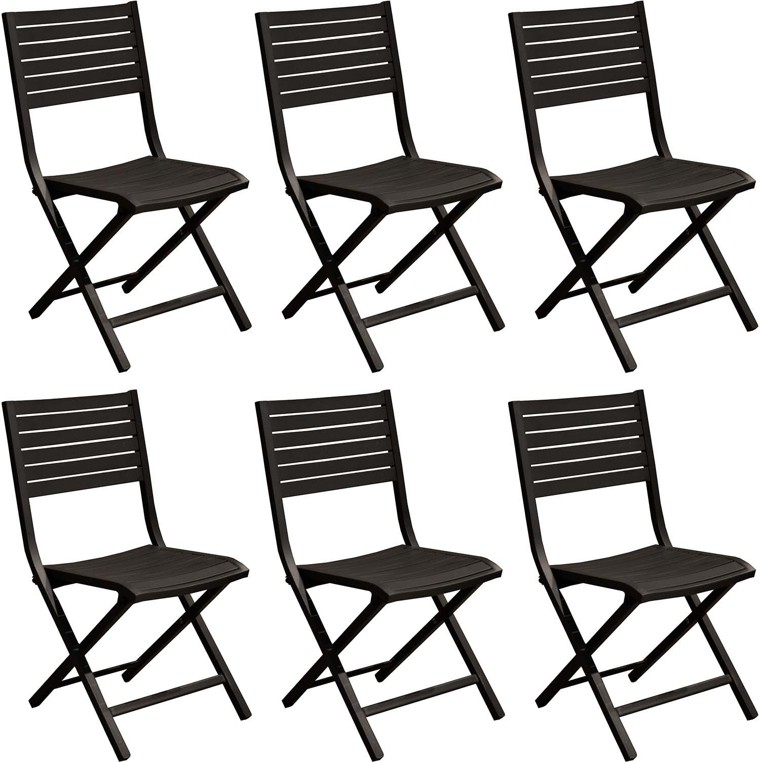 Chaises Pliantes En Aluminium Lucca (lot De 6) Proloisirs  Leroy Merlin