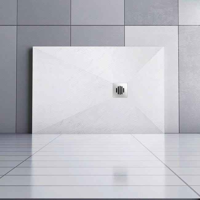 Aica receveur de douche extra plat 120x70x3cm rectangle avec le bonde -  Conforama