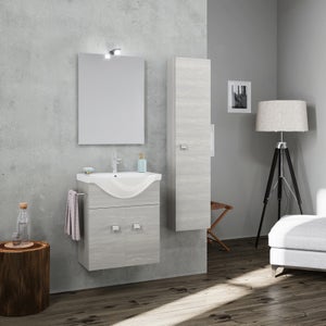 Mobile Bagno Sospeso 2 Cassetti Bianco Laccato L.75 serie Bravo