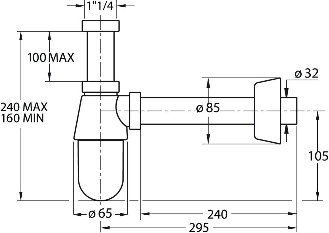 Sifone Per Orinatoio A Bottiglia - Bianco, Diametro Scarico 32mm, Attacco 50mm - Foto 7