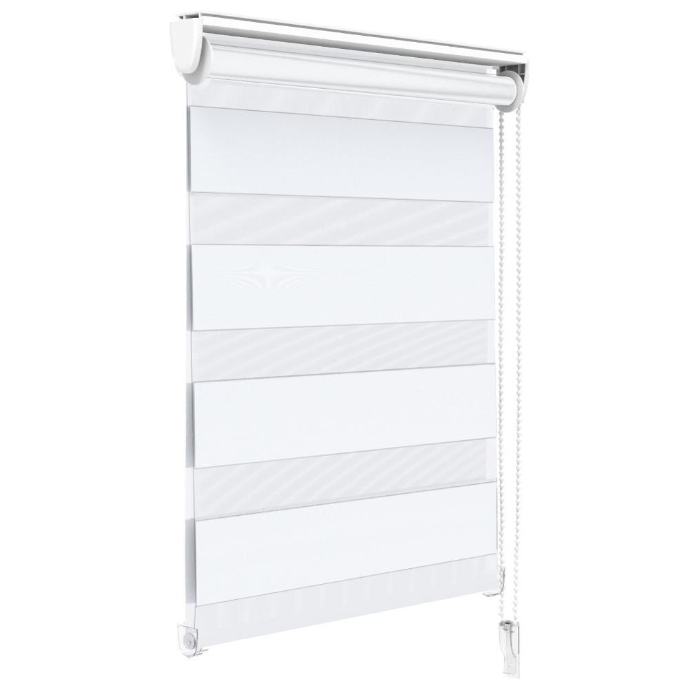 Tenda A Rullo Zebra Doppio Strato 94x165 Cm Grigio – Filtro Luce E Privacy, Facile Montaggio Per Finestre E Porte