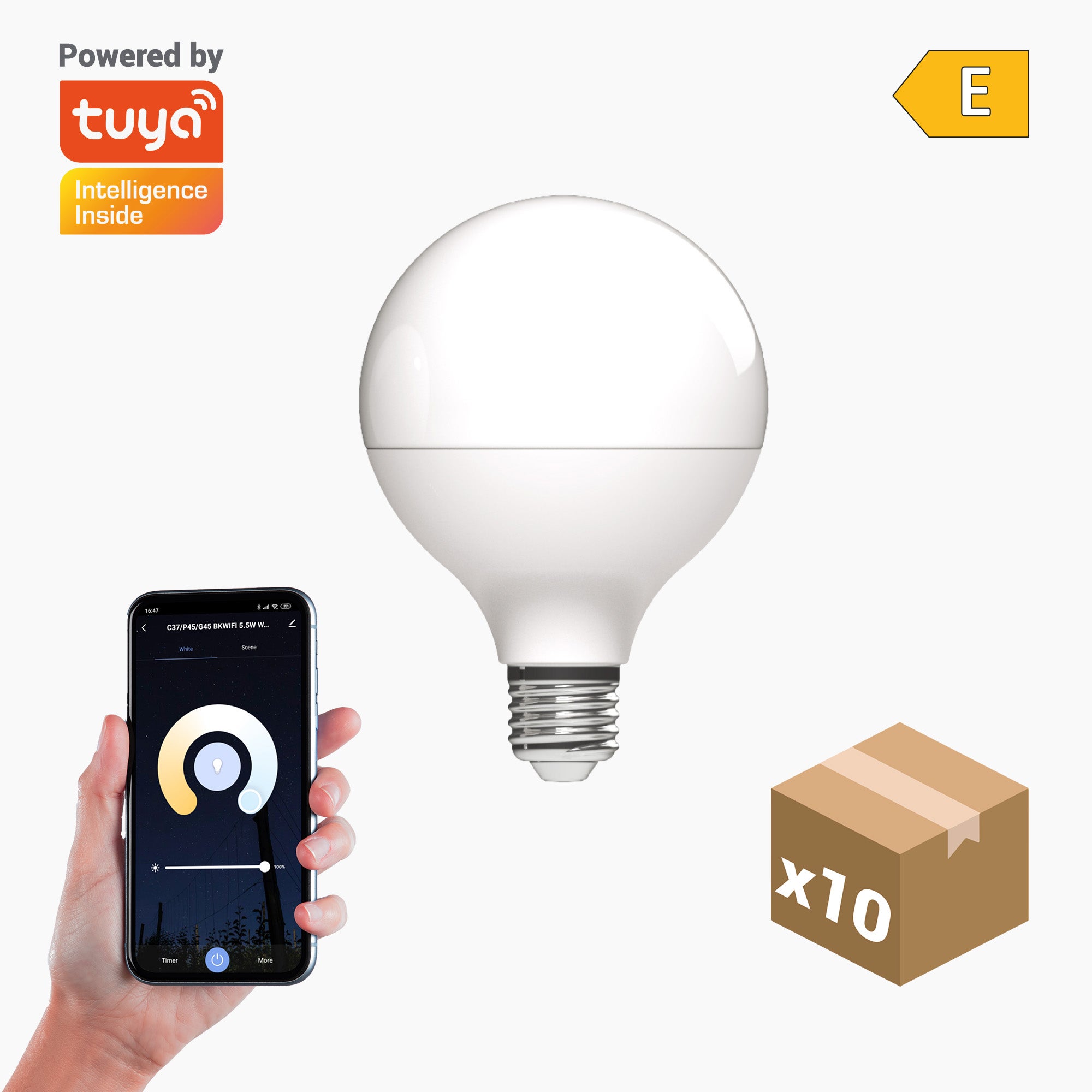 Bombilla inteligente E14 con Wifi, lámpara de vela de 220V, 5W, 7W, 9W,  regulable, aplicación Tuya