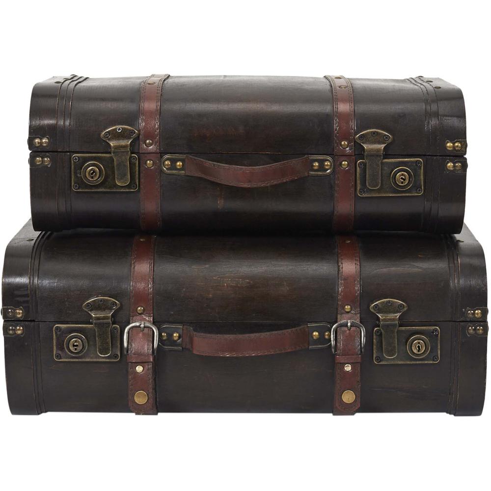 Set de 2 malles vintages en bois Arthur The Home Deco Factory | Leroy ...