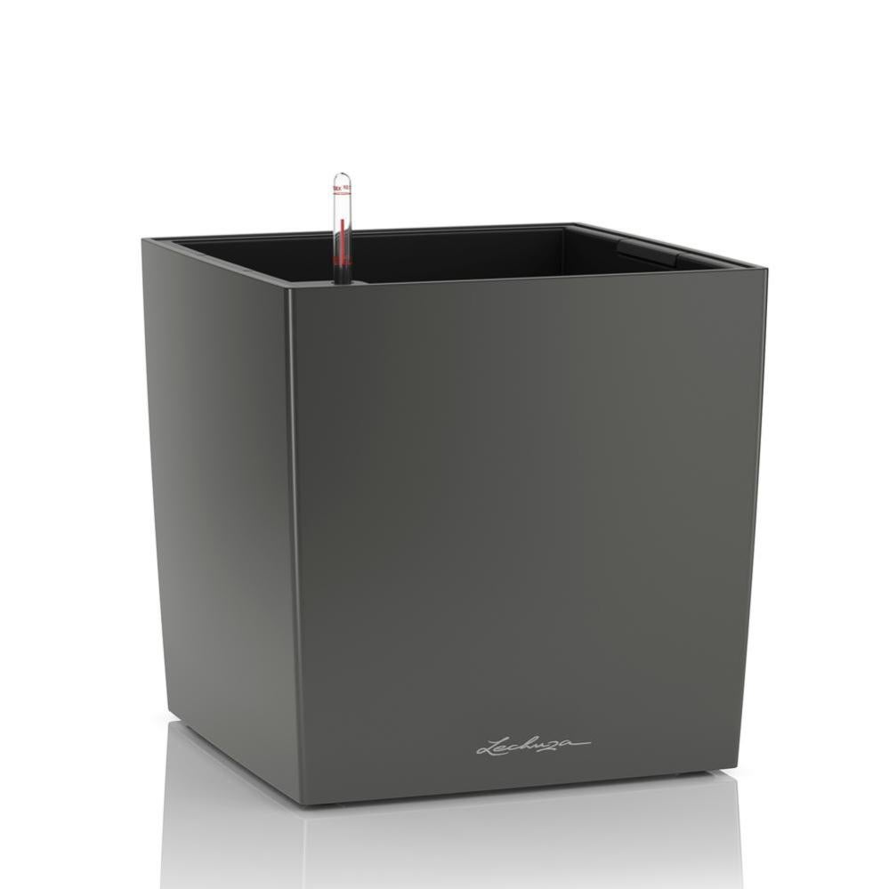 Vaso Per Orchidee Petra Lucido Diametro 17 Cm - Colore Antracite Metallizzato - In Plastica PP Moderno