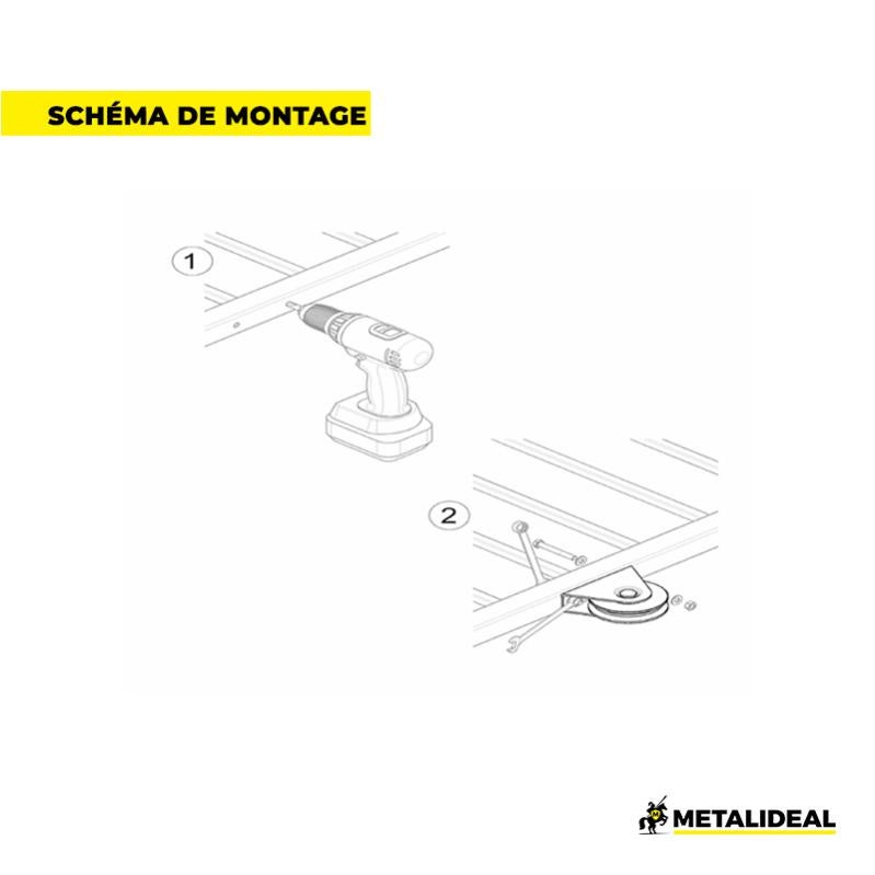 Galet support extérieur gorge ronde - Pour rail 20 mm - Diamètre 100 mm - 3