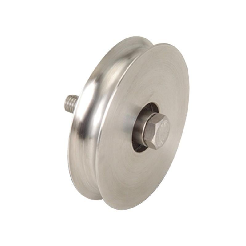 Roue simple gorge ronde en Inox - Pour rail 20 mm - Diamètre 80 mm ...