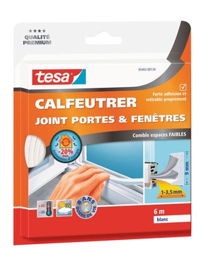 Tesa - Tesa joint Isolation bas de porte - Calfeutrer Bas de porte sol -  Plastique Brosse blanc 1m x 40mm x 15mm (Par 5) - Mastic, silicone, joint -  Rue du Commerce
